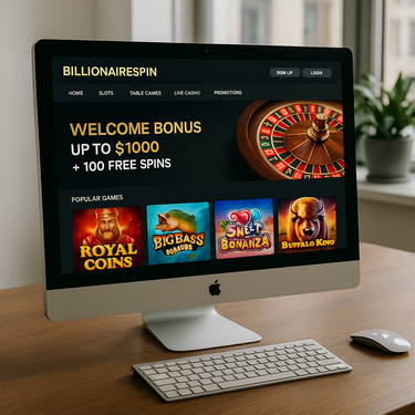 BillionaireSpin - Desktop Platform Interface - Casino Gaming